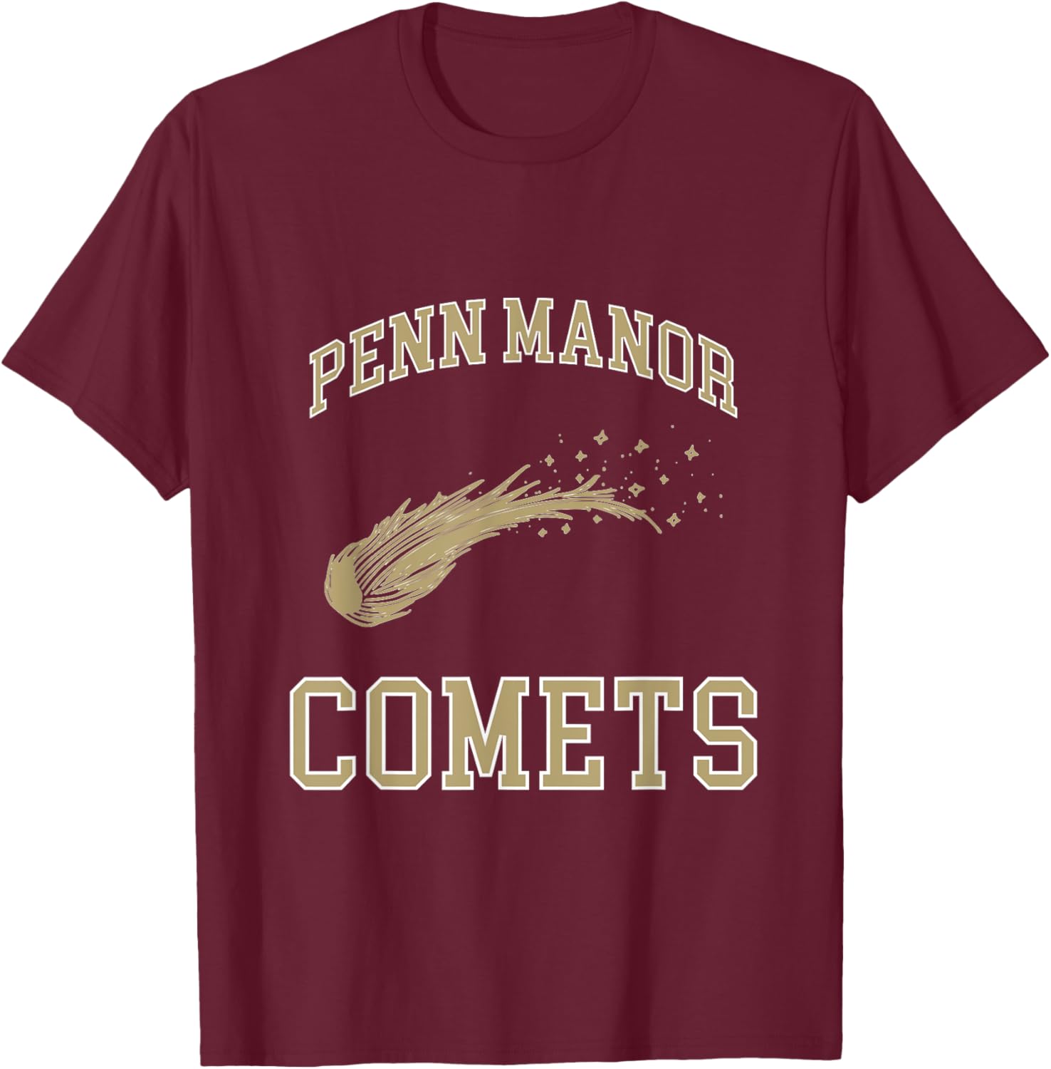 Penn Manor Comets Vintage High School Spirit Wear T-Shirt - T-Shirt | Maroon