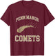 Penn Manor Comets Vintage High School Spirit Wear T-Shirt - T-Shirt | Maroon