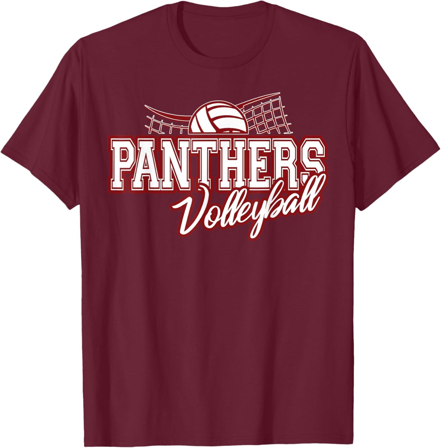 Panthers Volleyball Back to School Spirit M T-Shirt - T-Shirt | Maroon