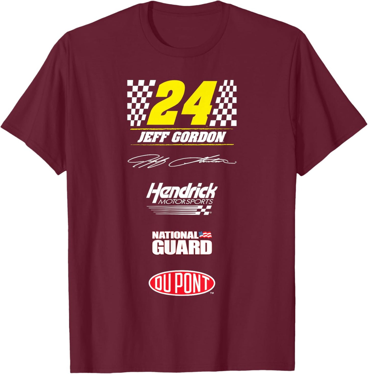 Jeff Gordon Racing Fan Graphic T-Shirt - T-Shirt | Maroon