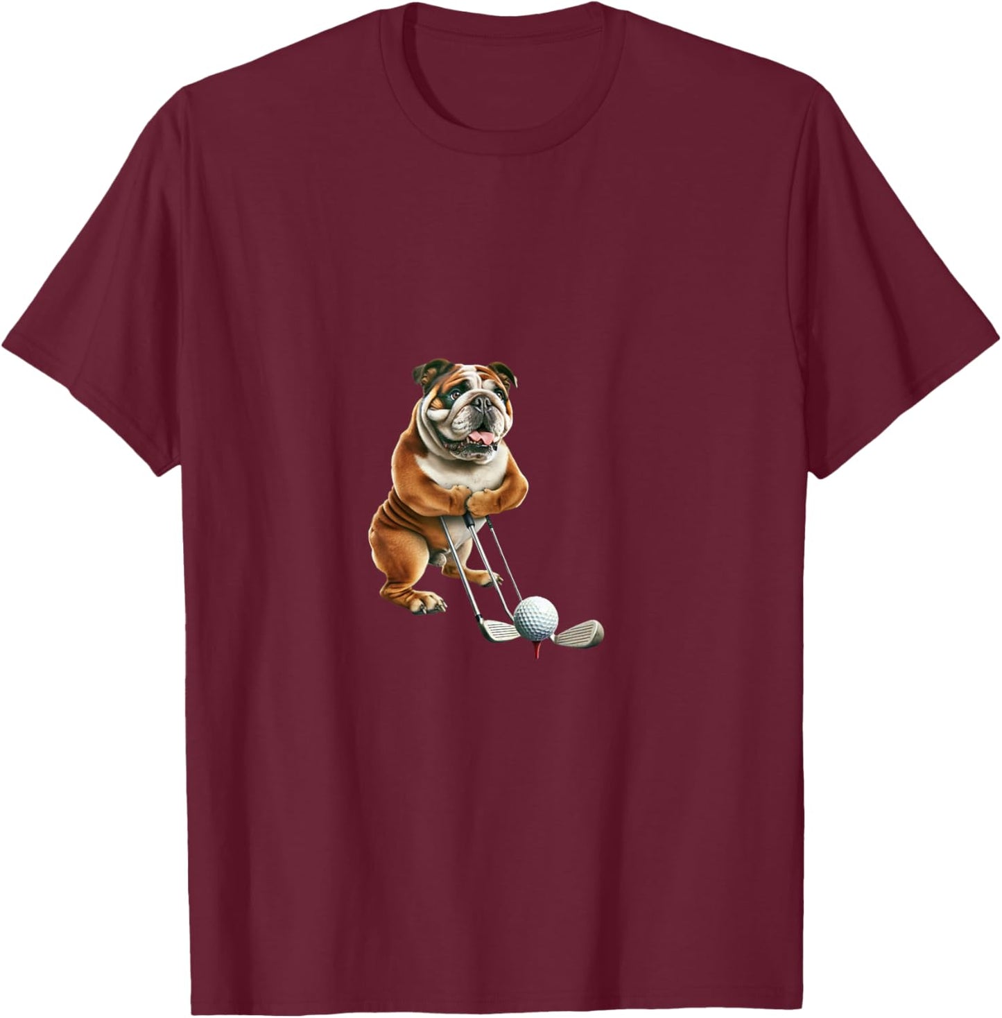 Bulldog playing golf funny dog lovers Women Kids T-Shirt - T-Shirt | Maroon