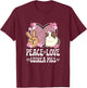 Peace Love Guinea Pigs Cheetah Print Women Guinea Pig Lover T-Shirt - T-Shirt | Maroon