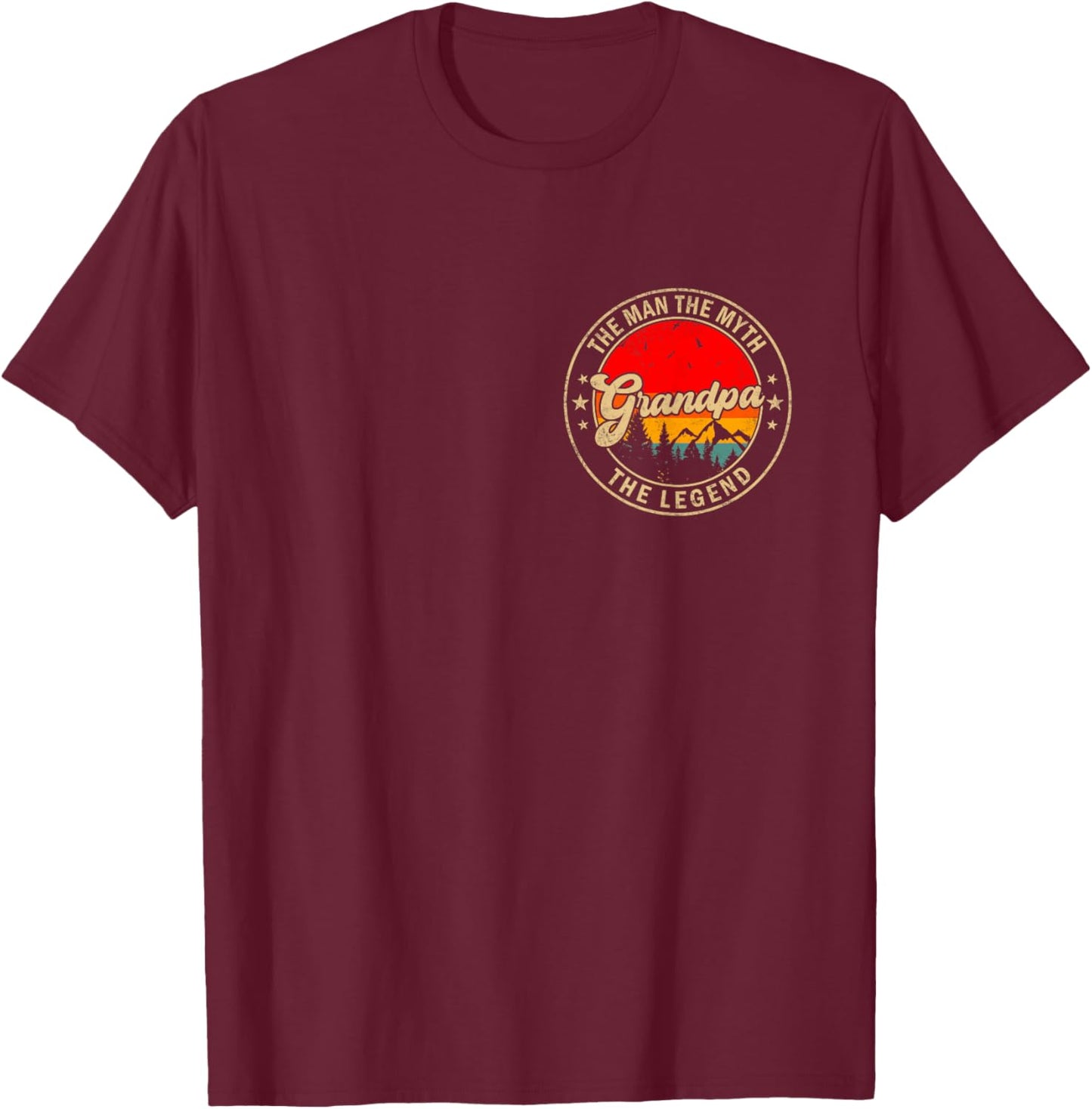 Grandpa The Man The Myth The Legend Vintage Retro for Papa T-Shirt - T-Shirt | Maroon