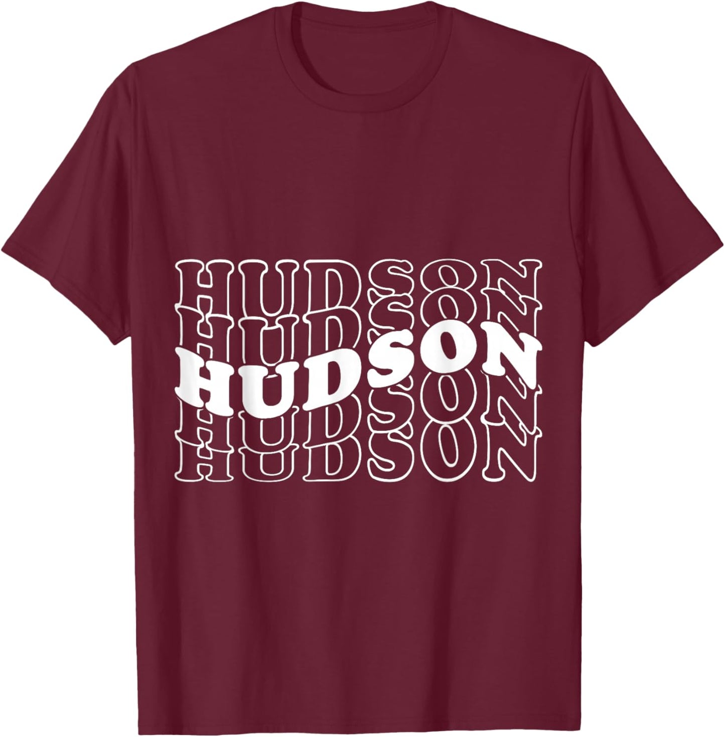 Hudson Gifts Retro -Adults Black Small Short Sleeve T-Shirt - T-Shirt | Maroon