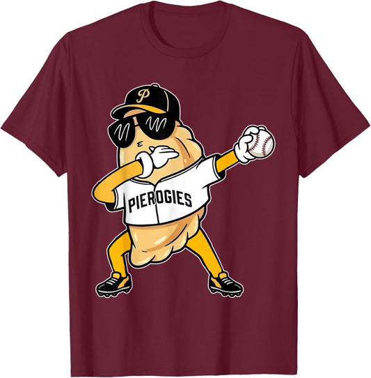 Pittsburgh Pierogies Baseball Fans Funny Meme Men Women Kids T-Shirt - T-Shirt | Maroon