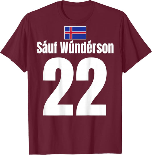 Sauf Wundérson Nr.22 Bier Partyshirt Lustig Island Mallorca T-Shirt - T-Shirt | Maroon