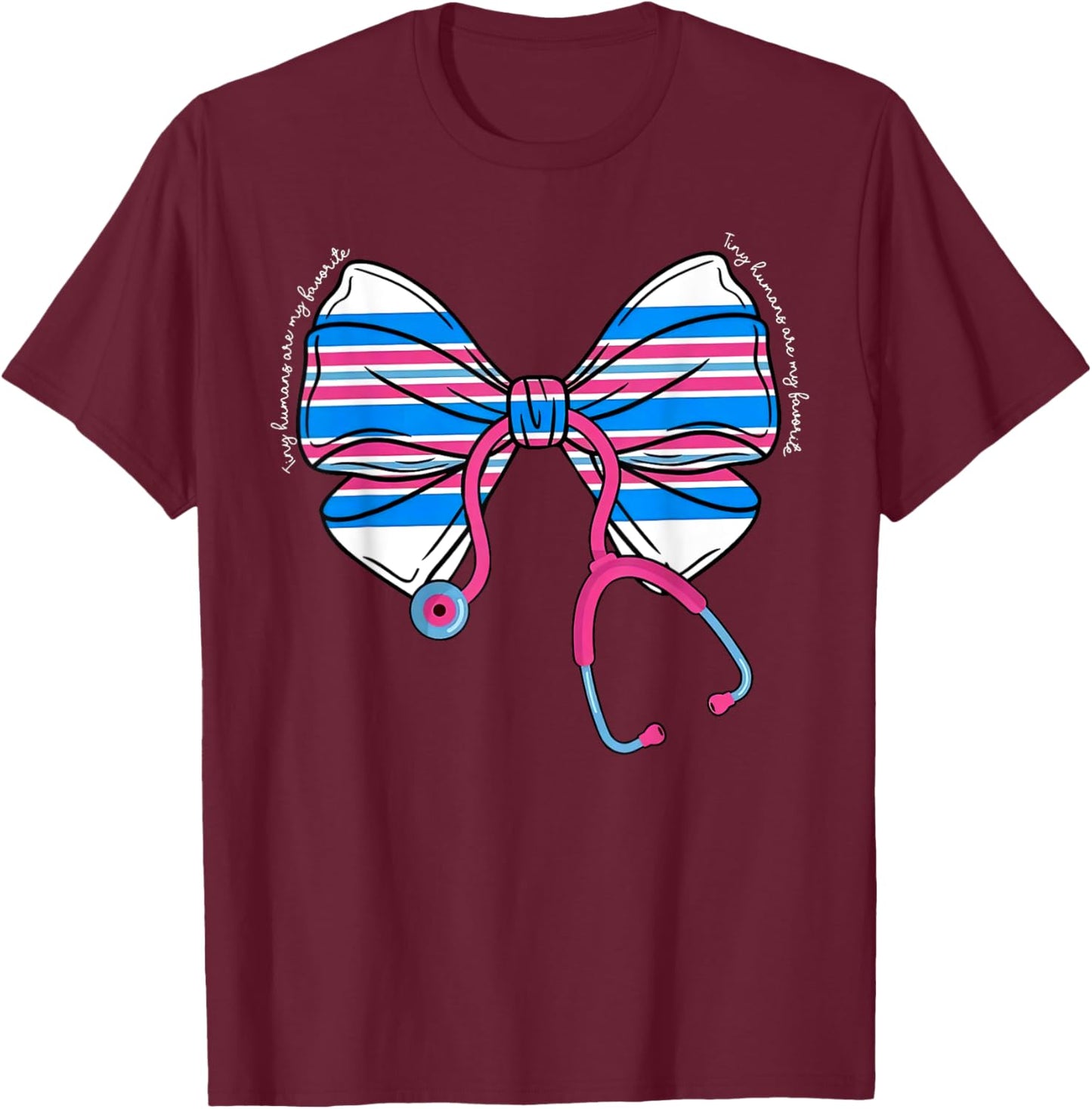 Labor And Delivery Nurse Coquette Stethoscope Baby Blanket T-Shirt - T-Shirt | Maroon
