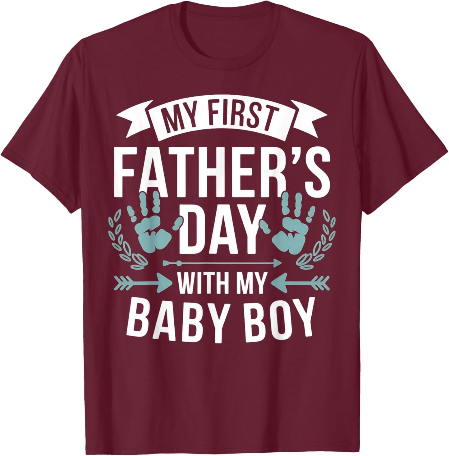 Dad My First Father's Day Baby Boy T-Shirt - T-Shirt | Maroon