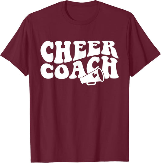 Cheer Coach Funny Design Cute Cheer Coach Cool Coaching T-Shirt - T-Shirt | Maroon