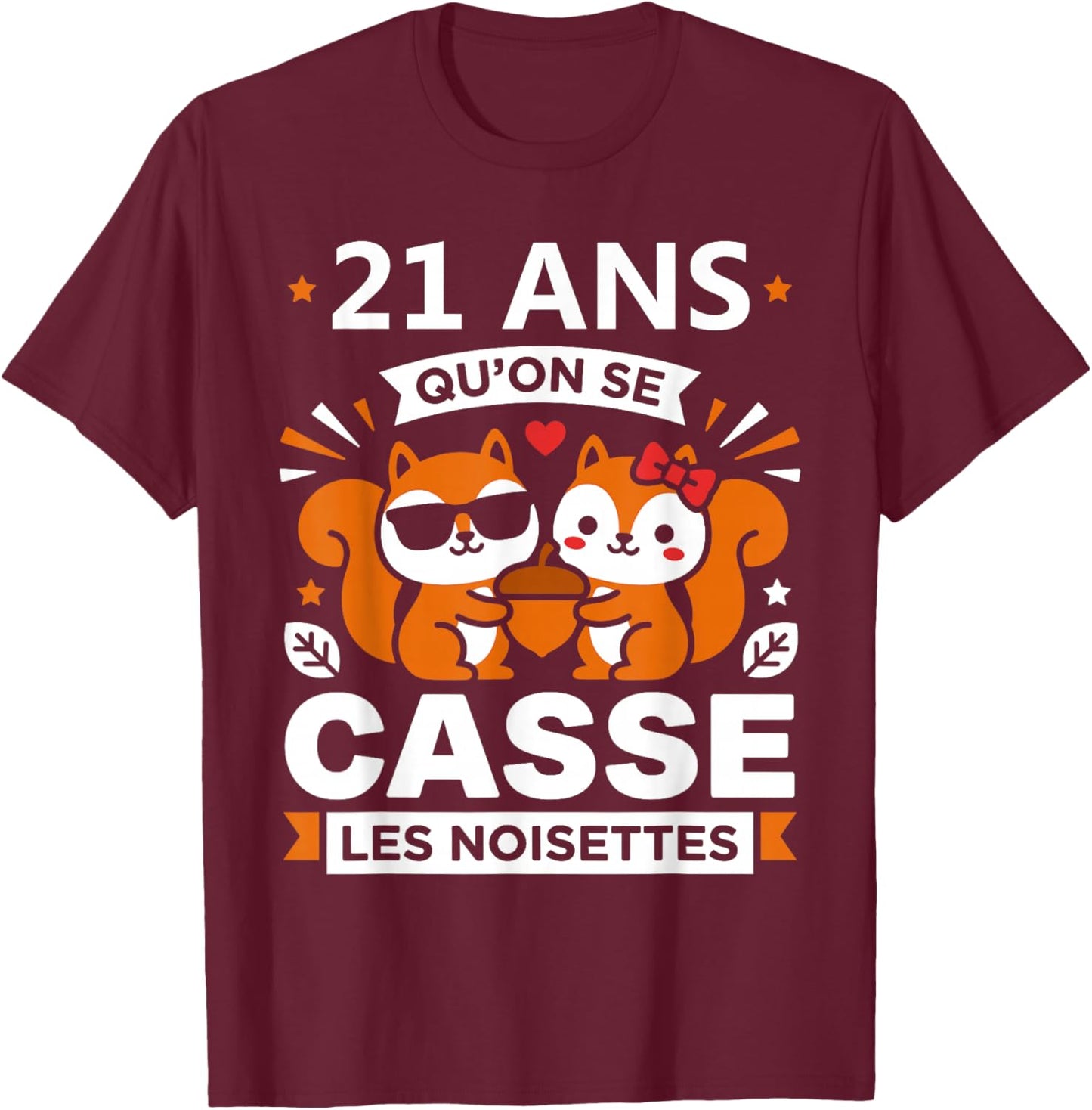 Humour 21 Ans Mariage Drole Anniversaire Couple 21 Ans T-Shirt - T-Shirt | Maroon
