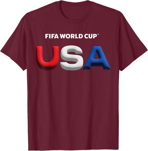 FIFA World CUP26 USA Bubble Color T-Shirt - T-Shirt | Maroon