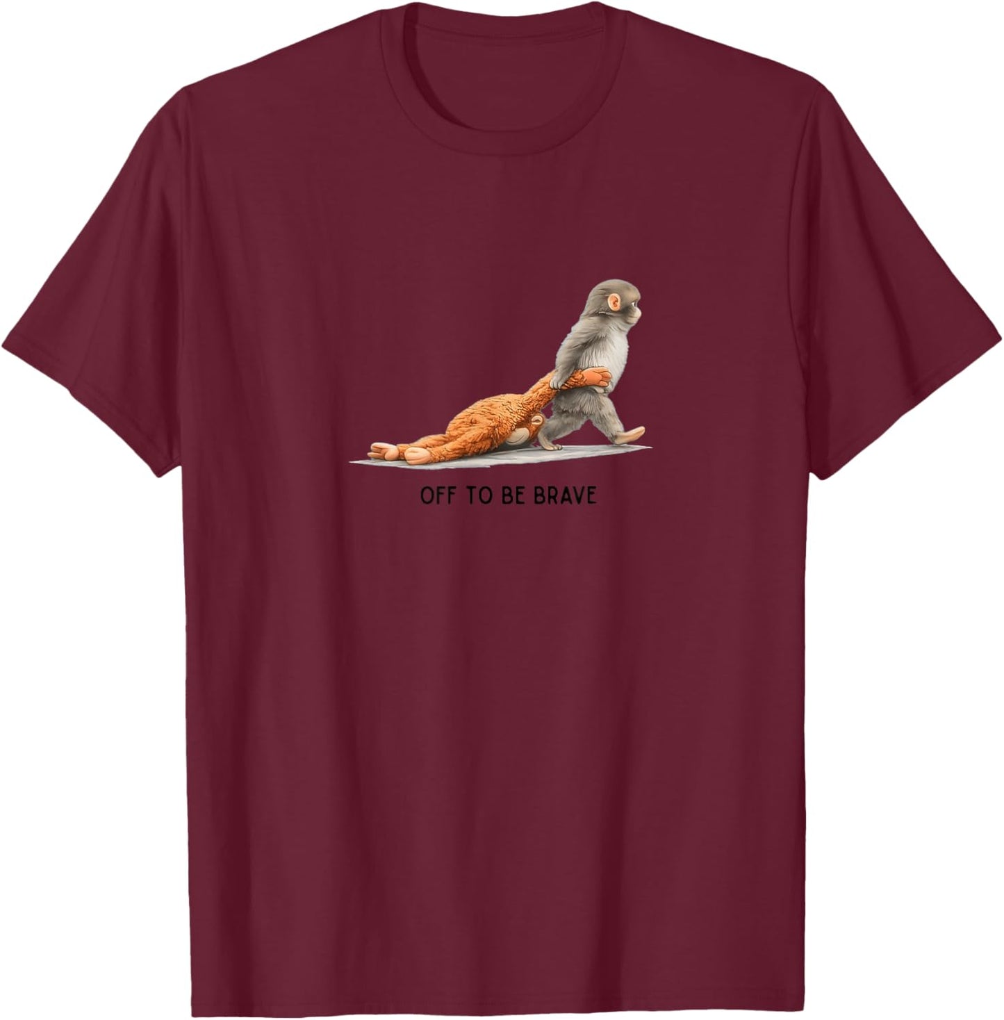 Off to be Brave - Baby Monkey Punch T-Shirt - T-Shirt | Maroon