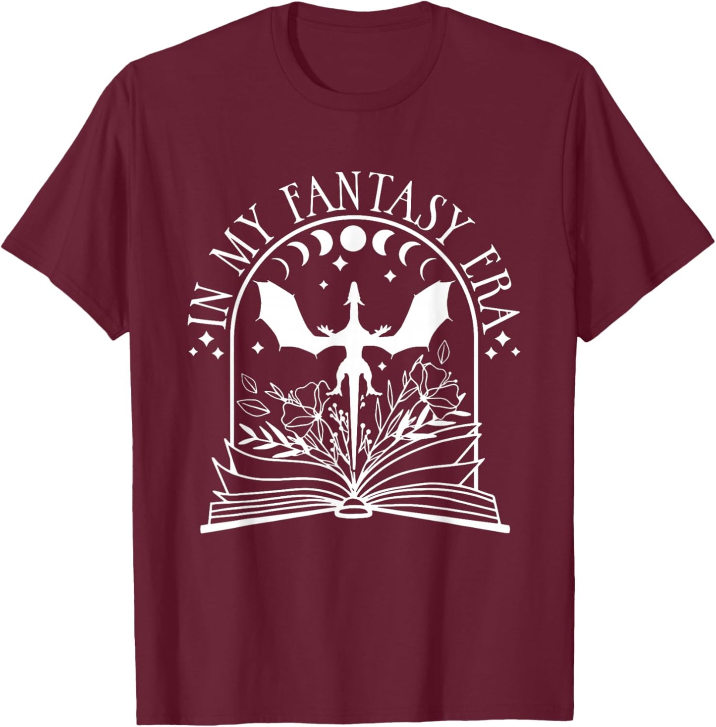 In my Fantasy era, Fantasy book, Book Reader, book, Fantasy T-Shirt - T-Shirt | Maroon