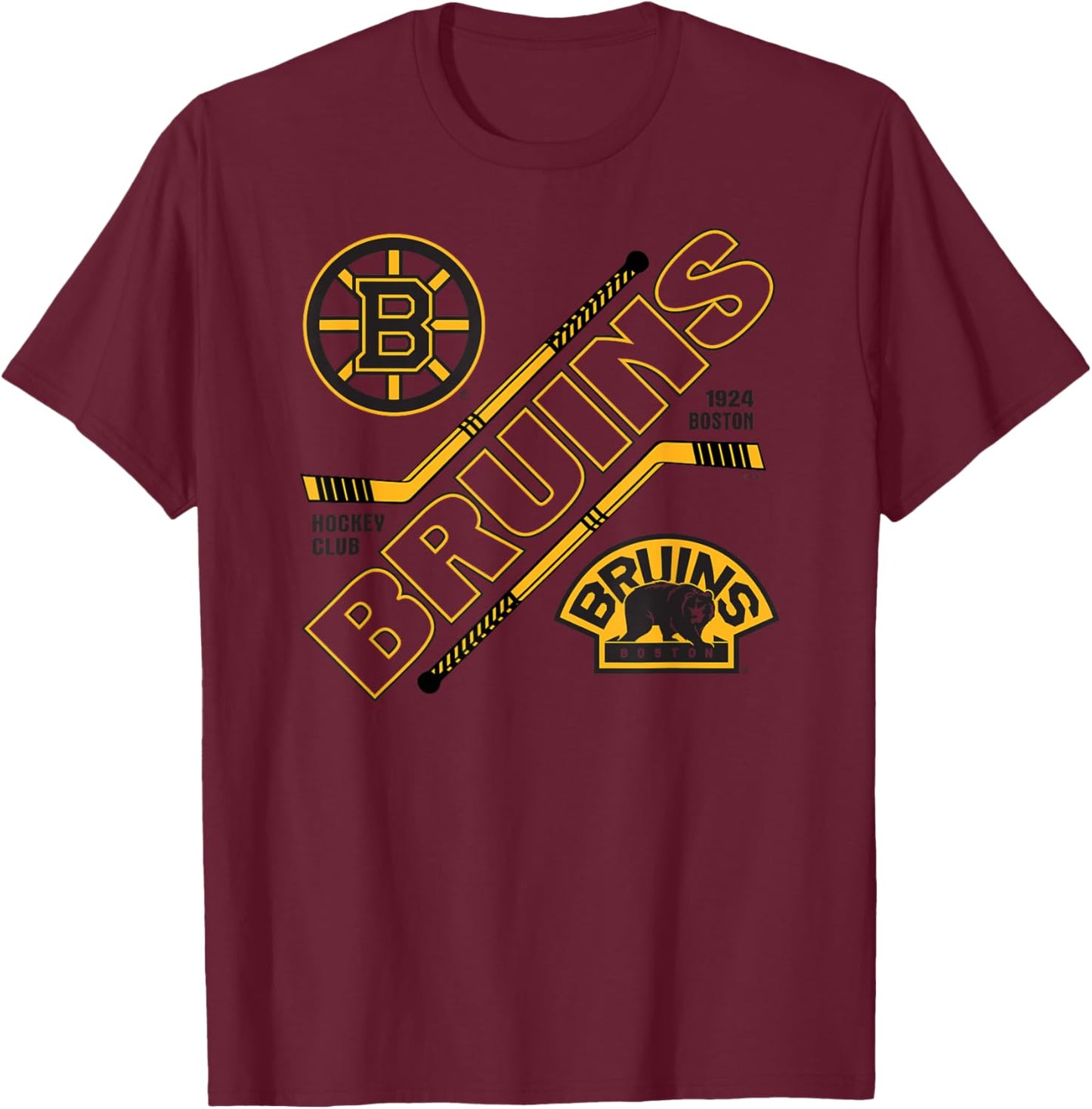 Boston Bruins Force White Officially Licensed T-Shirt - T-Shirt | Maroon