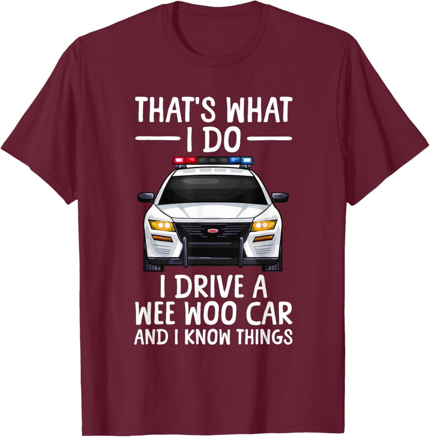 Funny Police Art Women Cop Policeman Police Officer T-Shirt - T-Shirt | Maroon