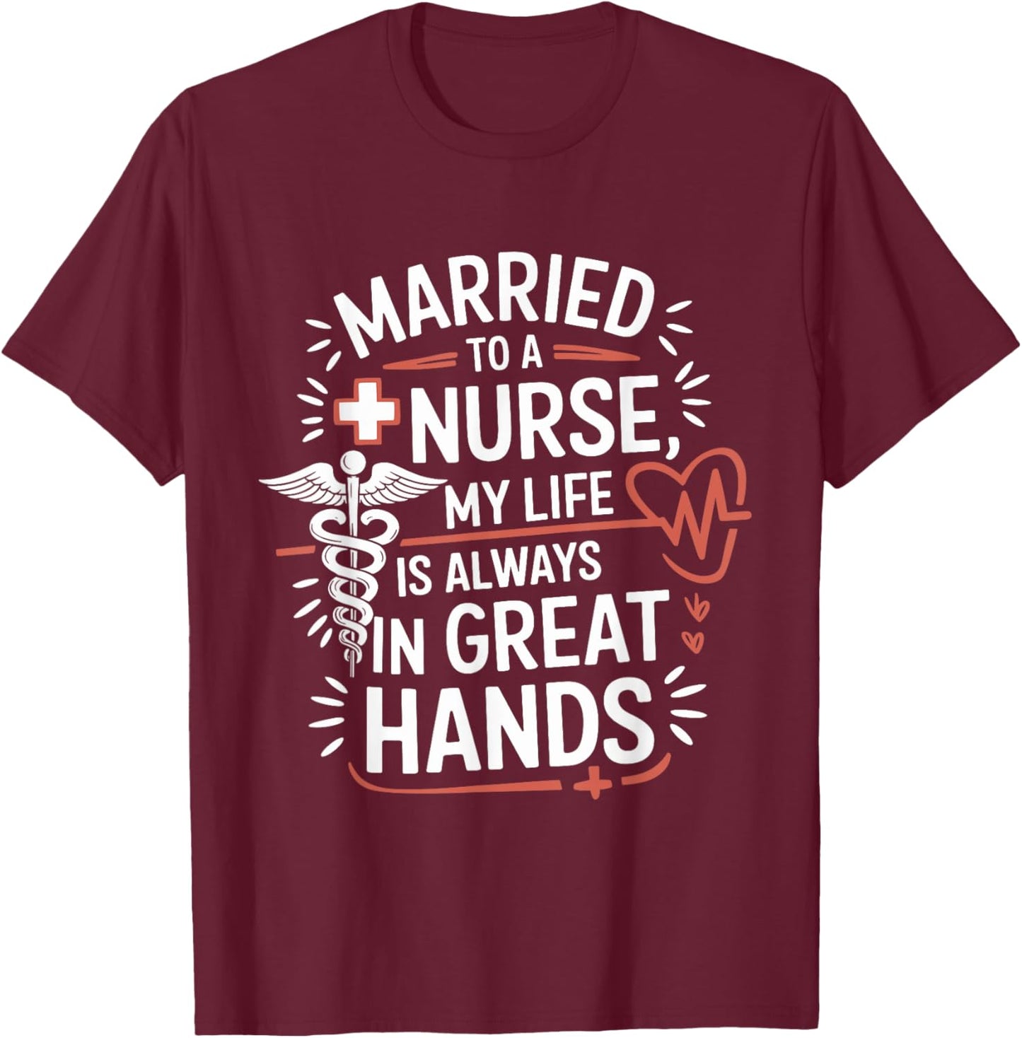 Nurse Wife and nursing husband design for nursing wife T-Shirt - T-Shirt | Maroon