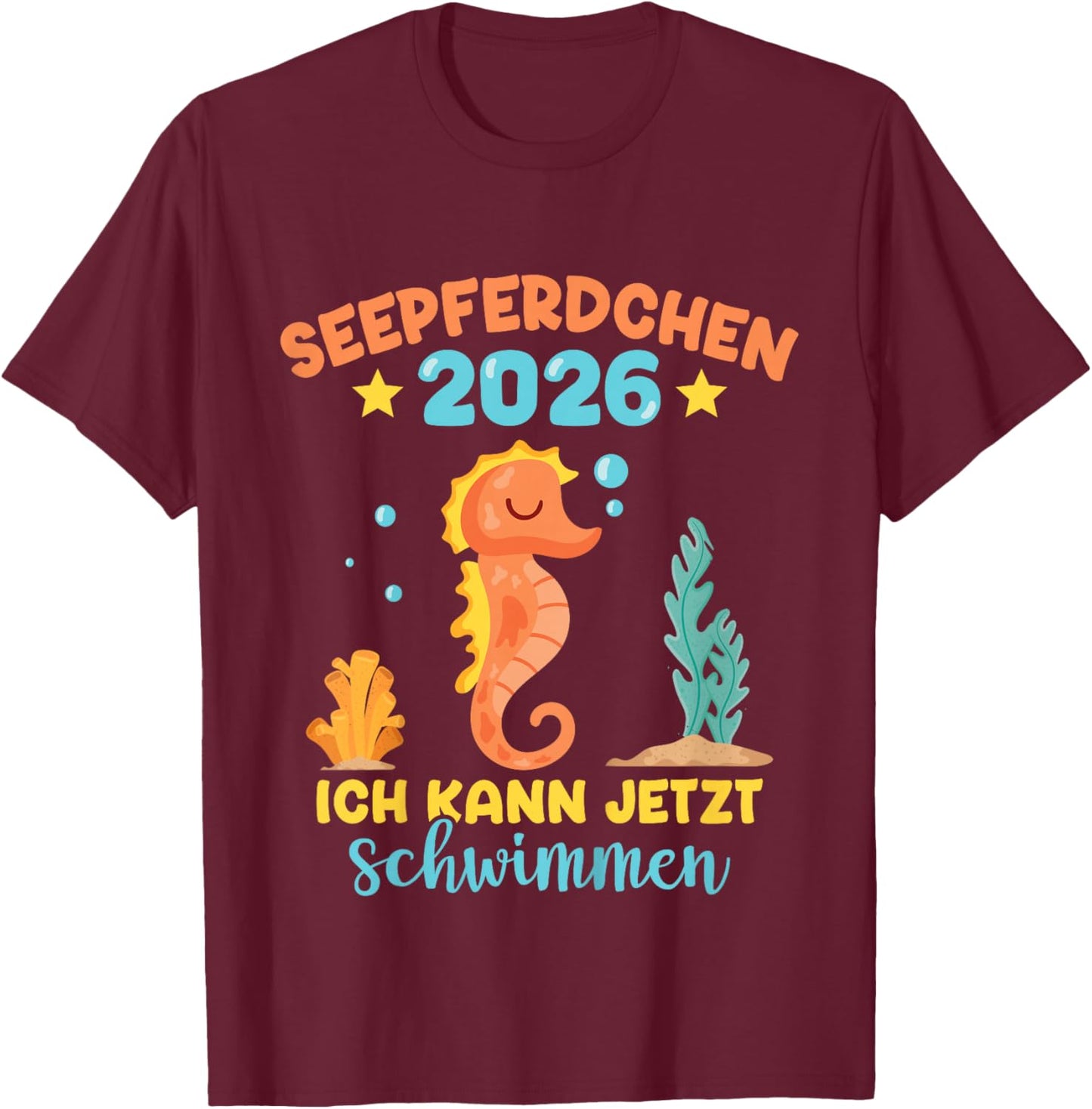 Seahorse 2026 Passed Early Swimmer T-Shirt - T-Shirt | Maroon