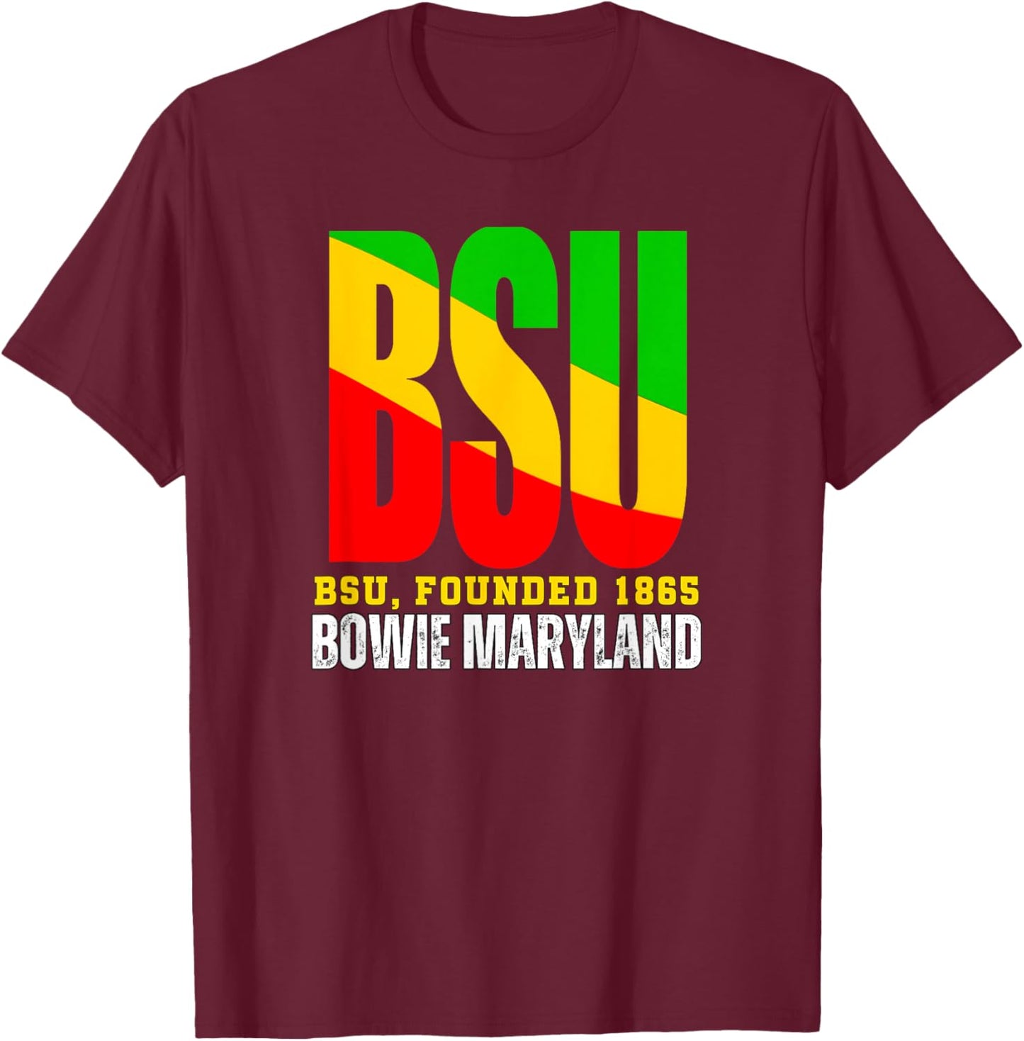 Bowie State, BSU, Souvenir HBC Urban Design T-Shirt - T-Shirt | Maroon