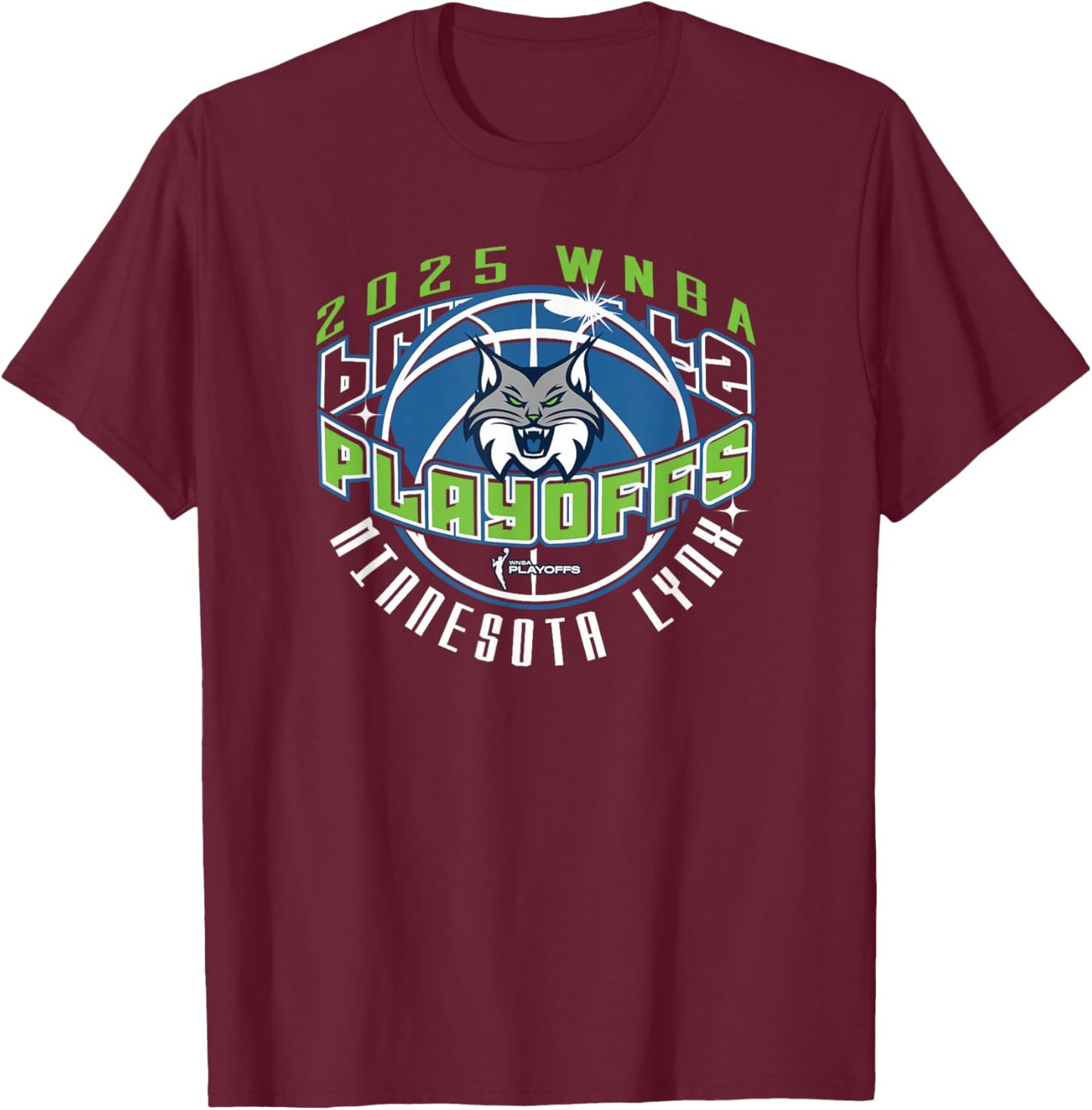 WNBA Official Minnesota Lynx 2025 Playoffs Award Tour T-Shirt - T-Shirt | Maroon