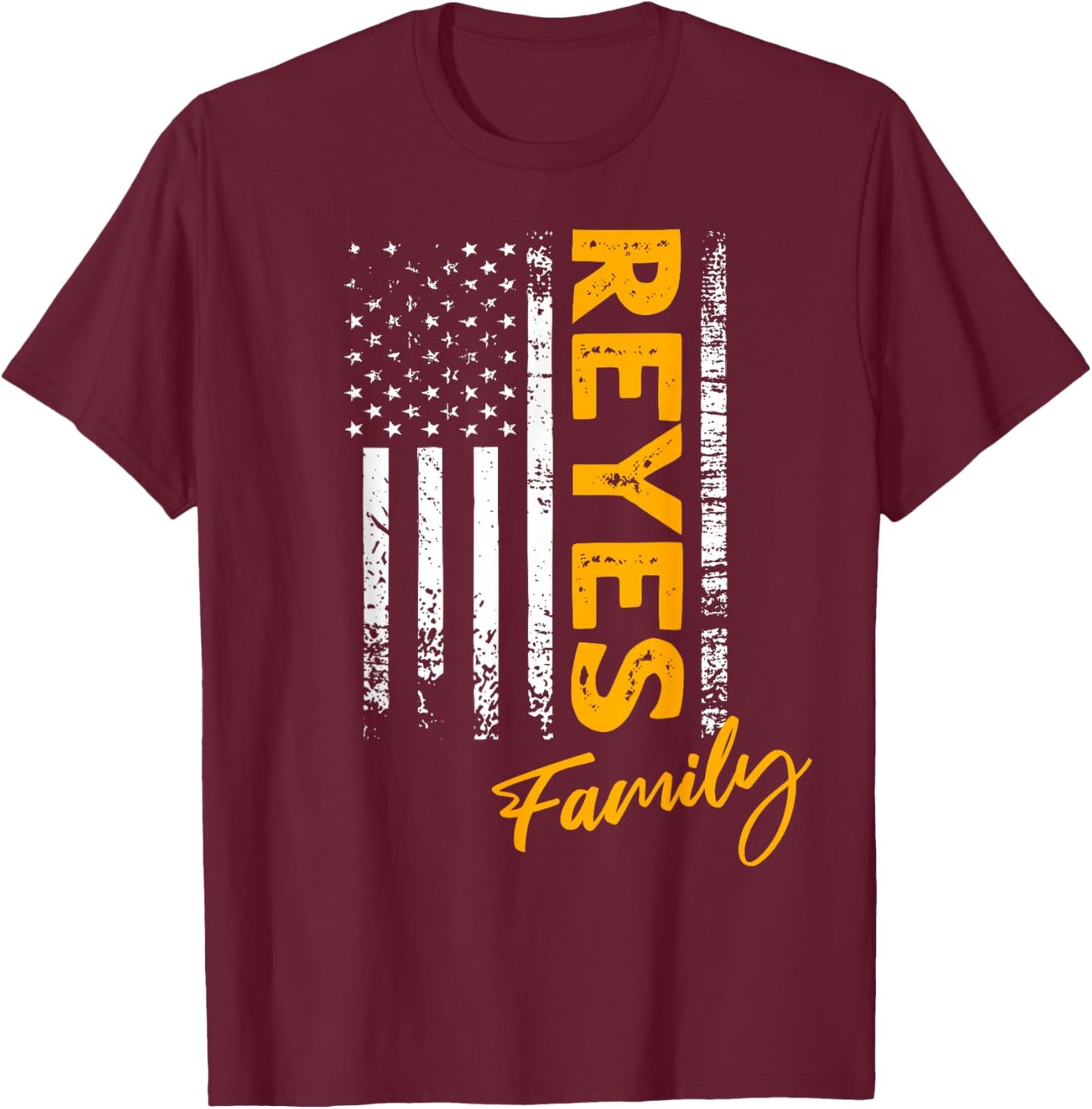 Reyes Surname American Reyes Last Name Reyes T-Shirt - T-Shirt | Maroon