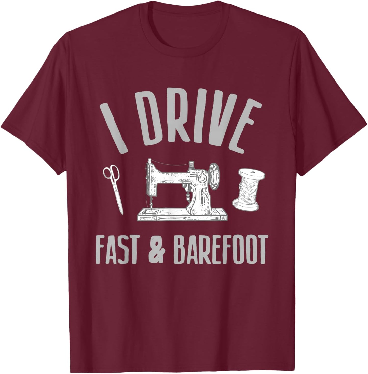 Funny Sewing Art For Mom Women Sewing Machine Quilting Sewer T-Shirt - T-Shirt | Maroon