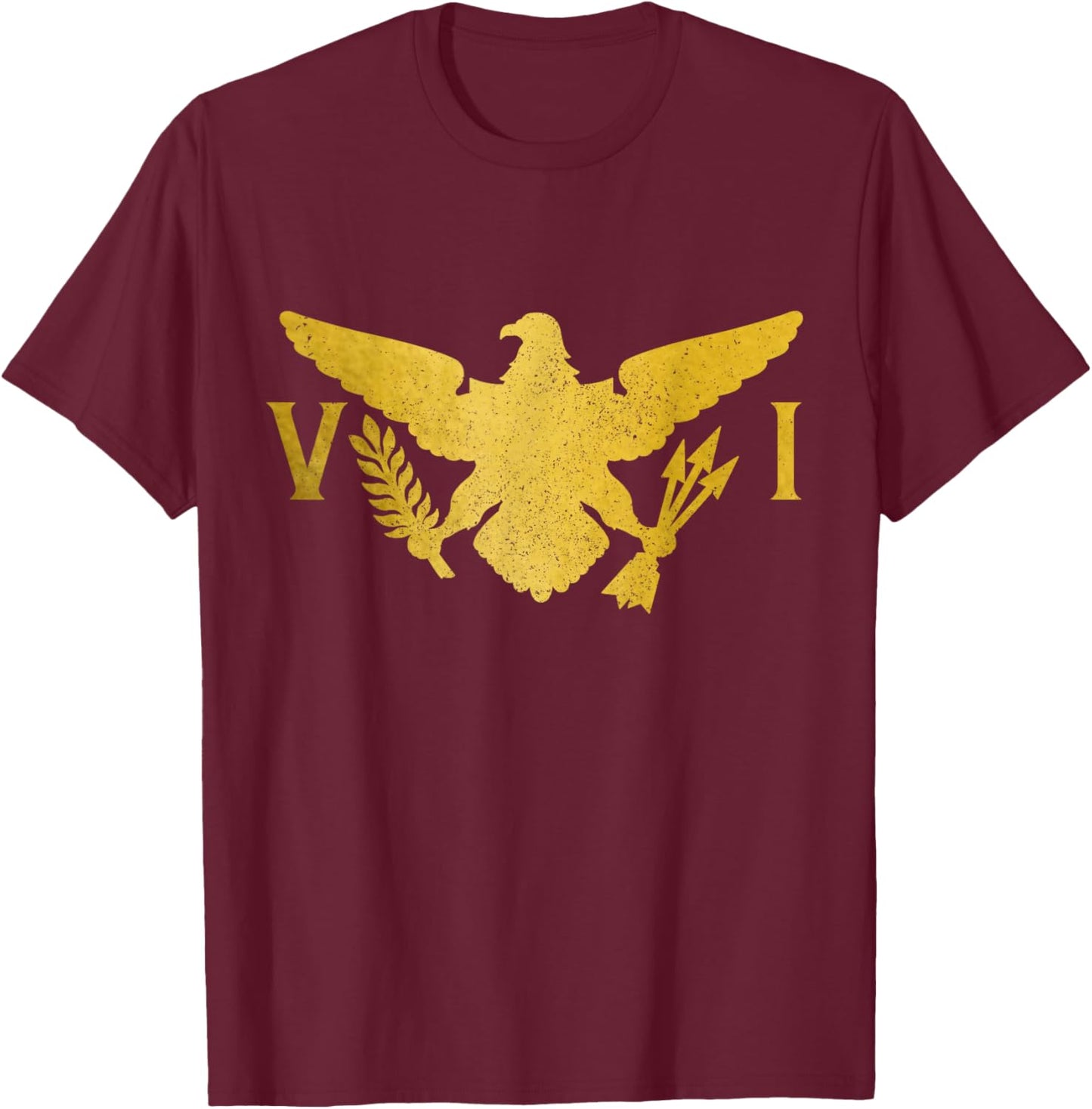 US Virgin Islands USVI Flag Pride Souvenir T-Shirt - T-Shirt | Maroon