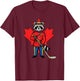 Canadian Raton Laveur Mountie Hockey Maple Leaf Canada Haut de Gamme T-Shirt - T-Shirt | Maroon