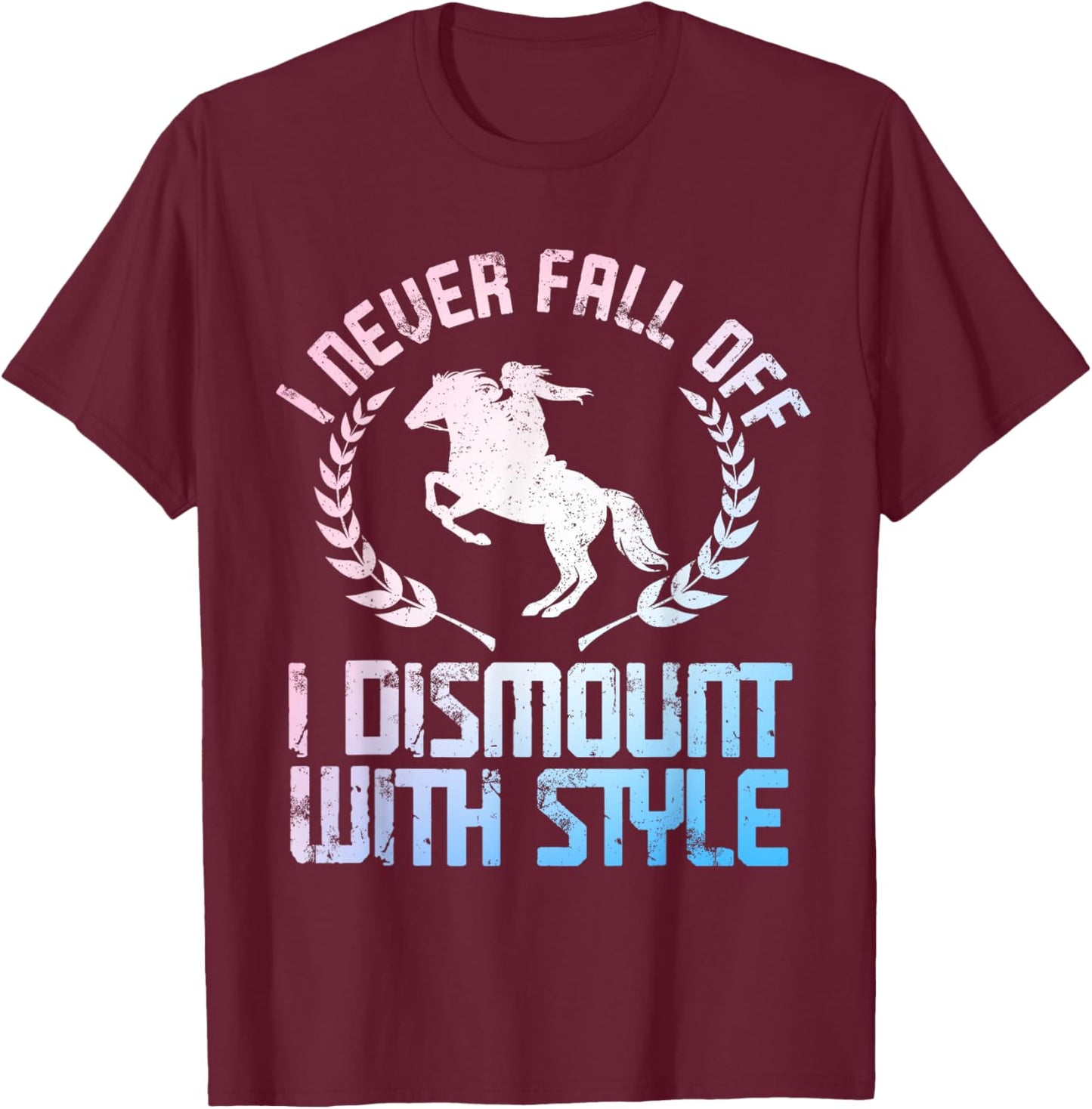 Funny Horse Racing Art Women Horse Lover Equestrian T-Shirt - T-Shirt | Maroon
