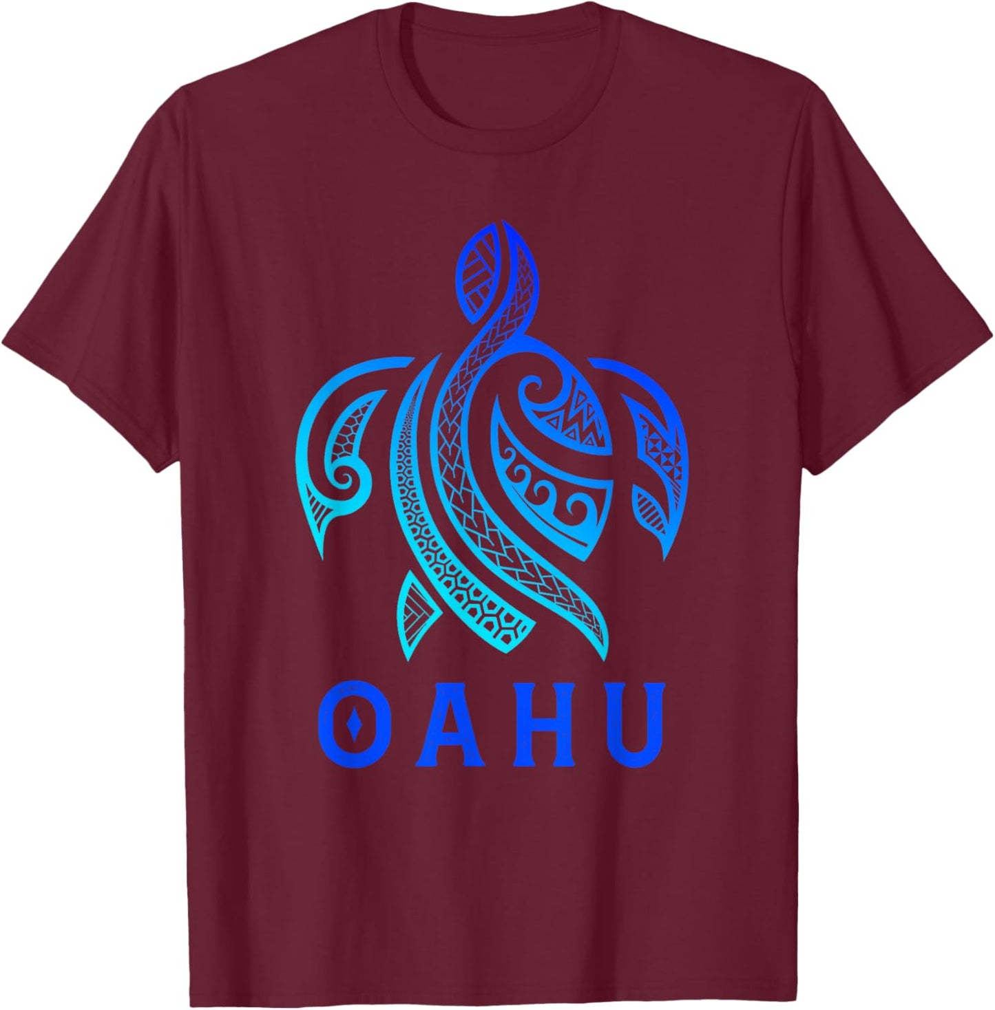 Tribal Sea Turtle Oahu Hawaii Hawaiian Turtle Maori Art T-Shirt - T-Shirt | Maroon