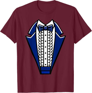 Tuxedo with Bowtie For Funny Wedding And Special Occasions T-Shirt - T-Shirt | Maroon