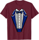 Tuxedo with Bowtie For Funny Wedding And Special Occasions T-Shirt - T-Shirt | Maroon