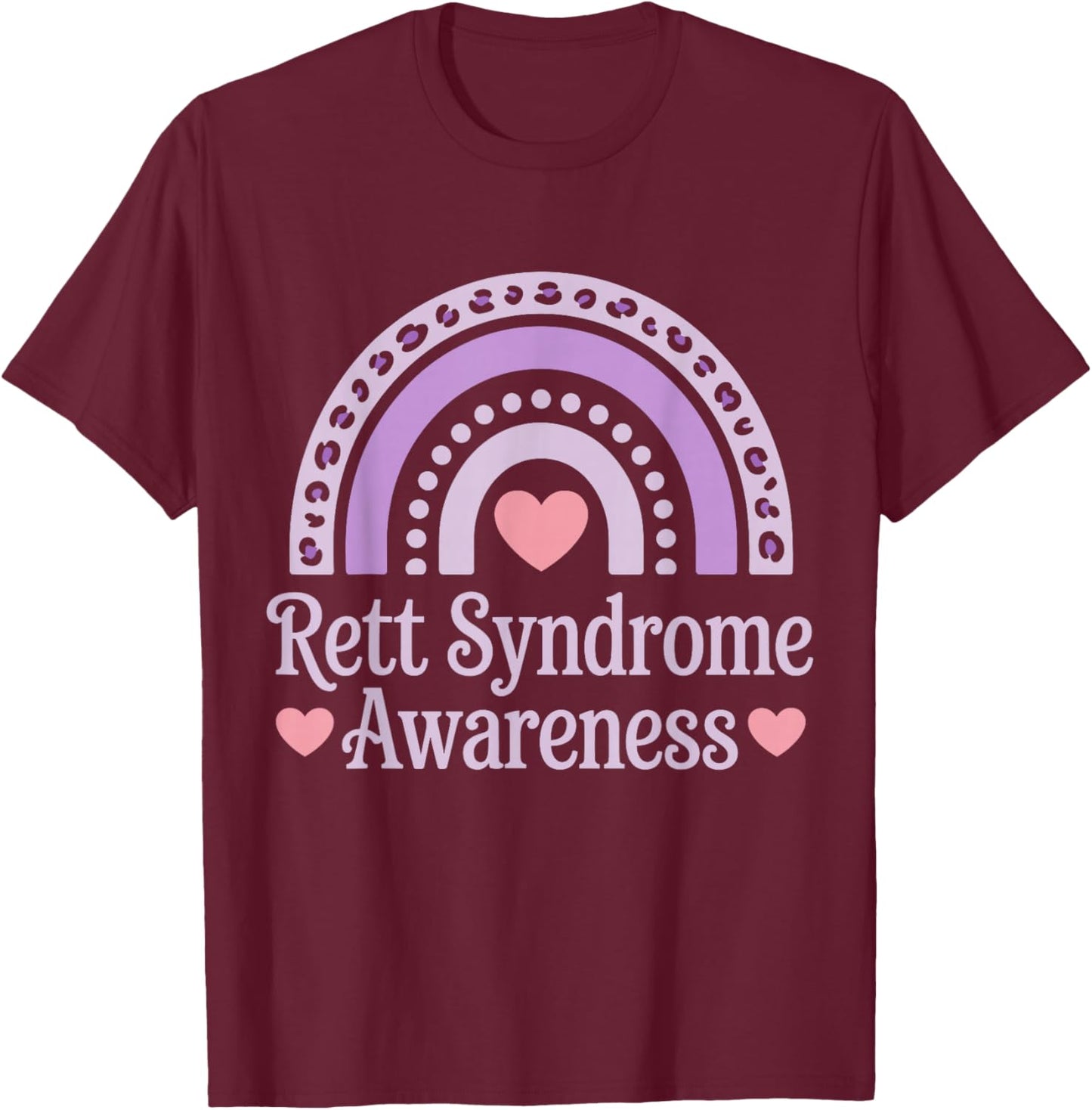 Rett Syndrome Awareness with Purple Ribbon Women Kid T-Shirt - T-Shirt | Maroon