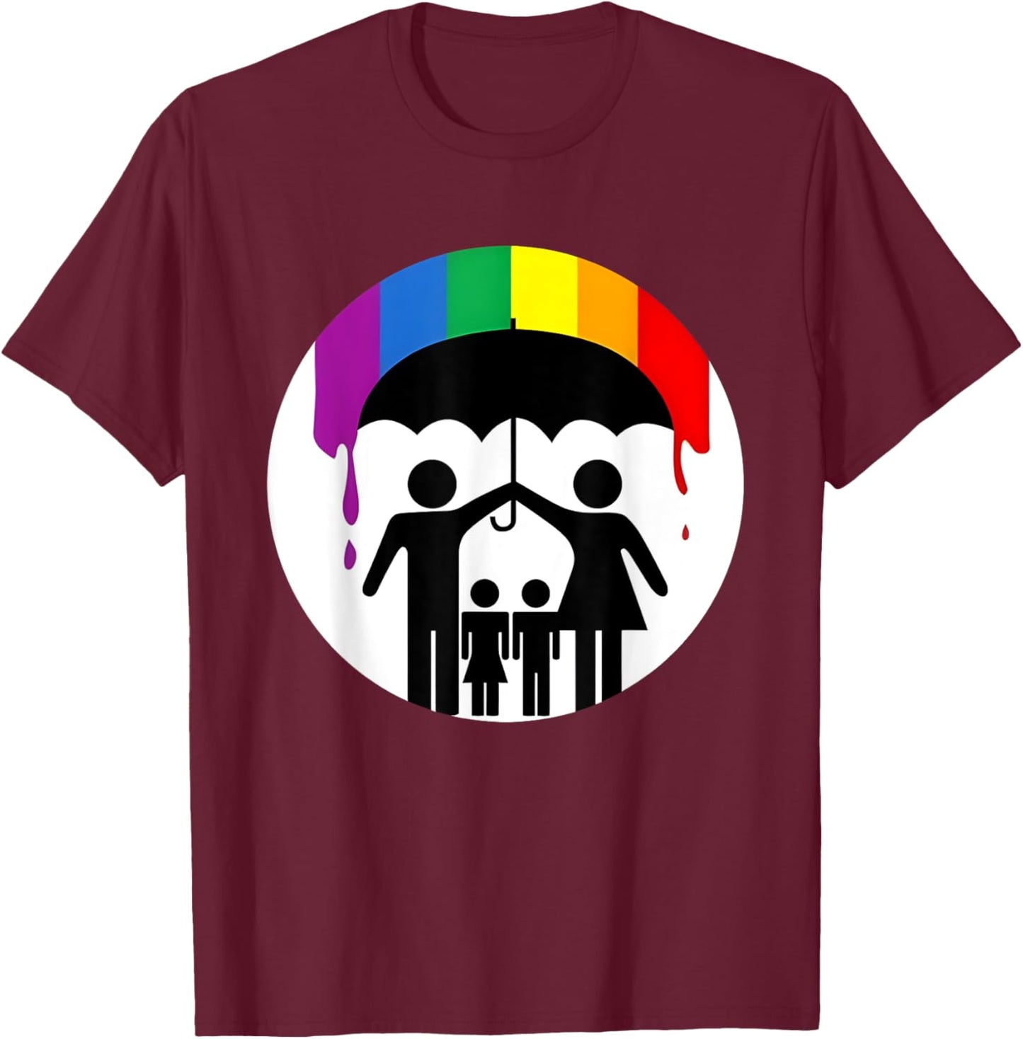 Rainbow Patriot Umbrella T-Shirt - T-Shirt | Maroon