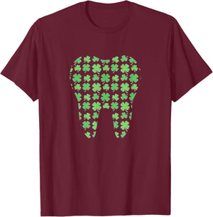 St Patricks Day Dentist Tooth Saint Pattys Dental Women Men T-Shirt - T-Shirt | Maroon
