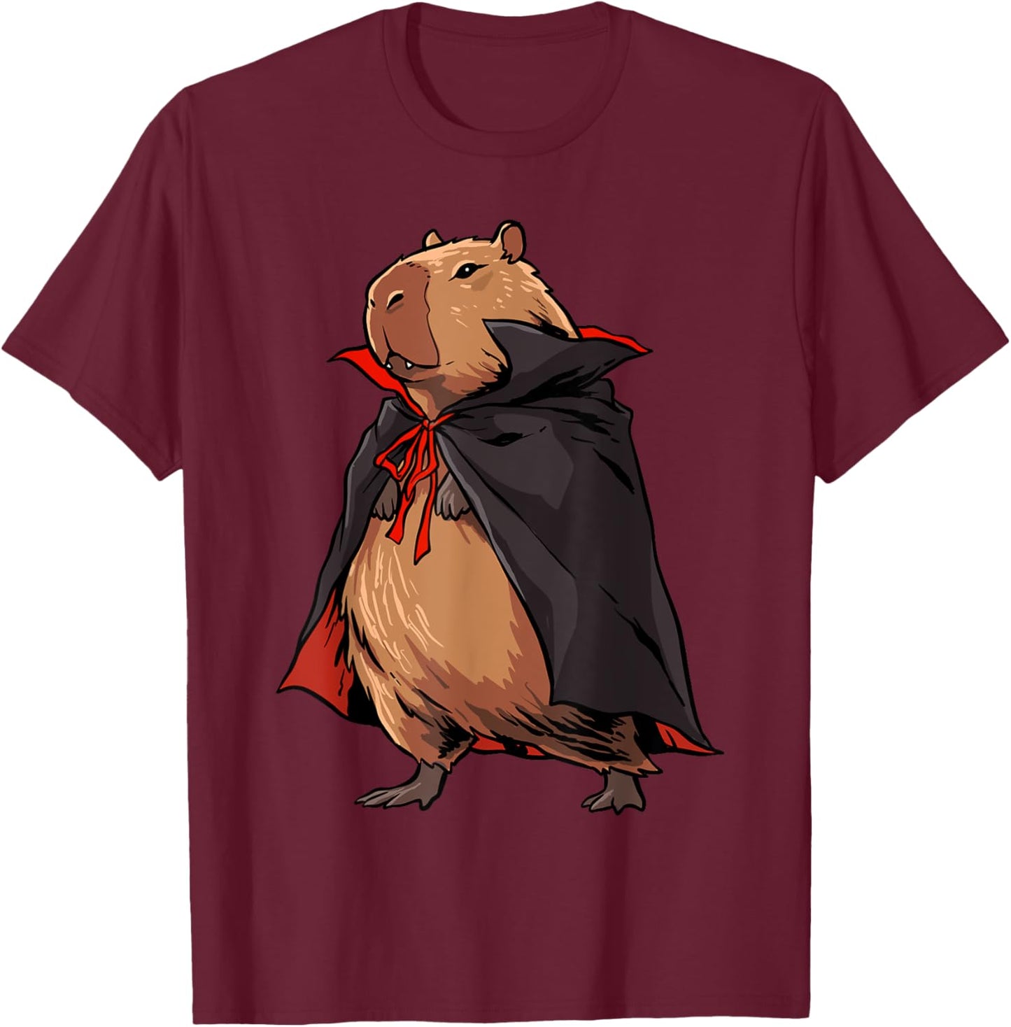 Capybara Shirt Halloween Capybara Vampire Vampybara Rodent T-Shirt - T-Shirt | Maroon