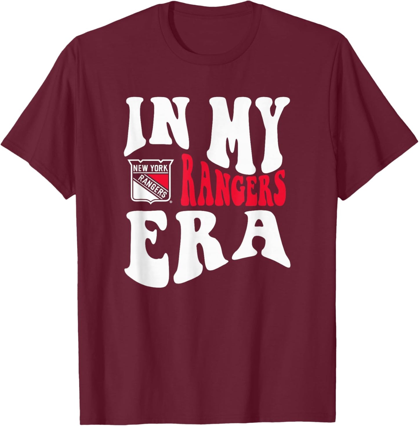 New York Rangers Era Royal Blue Officially Licensed T-Shirt - T-Shirt | Maroon