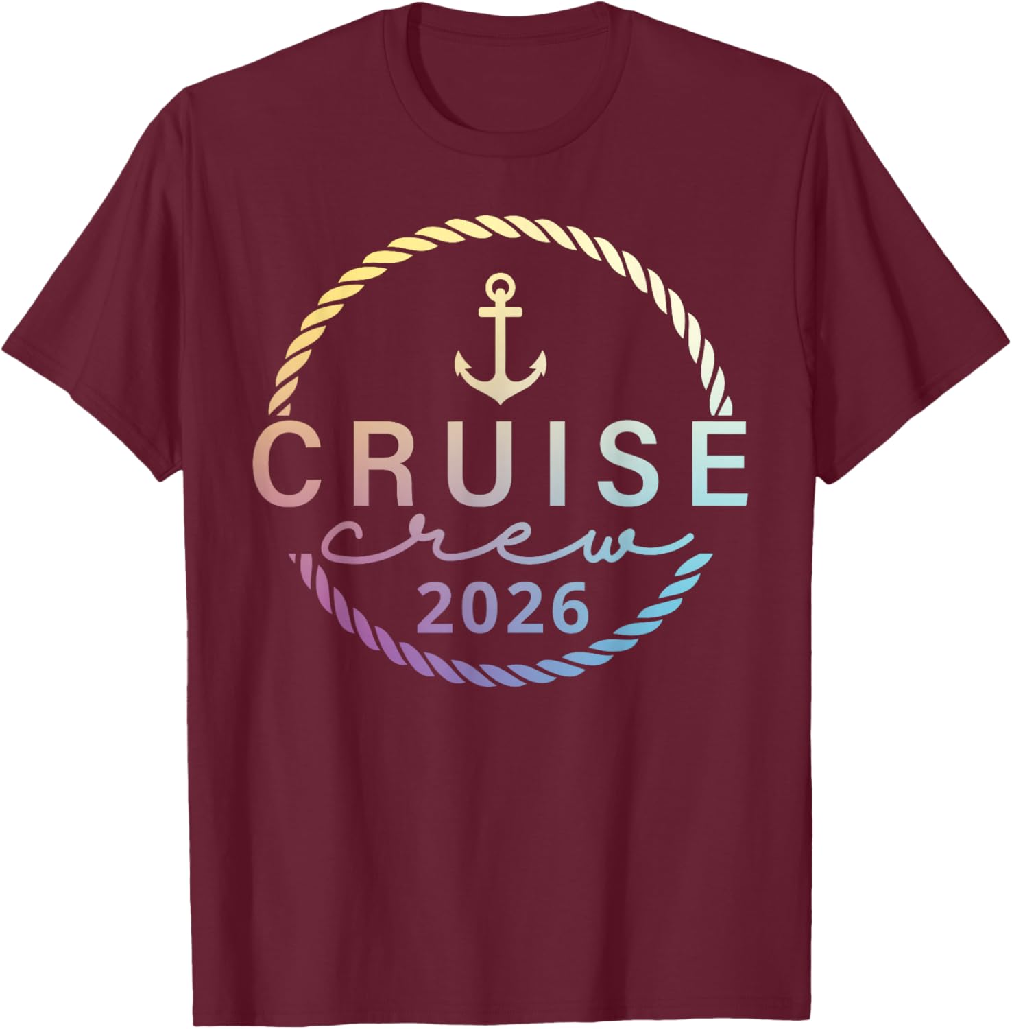 Cruise Crew 2026 Family and Friends Cruises Group Vacation T-Shirt - T-Shirt | Maroon