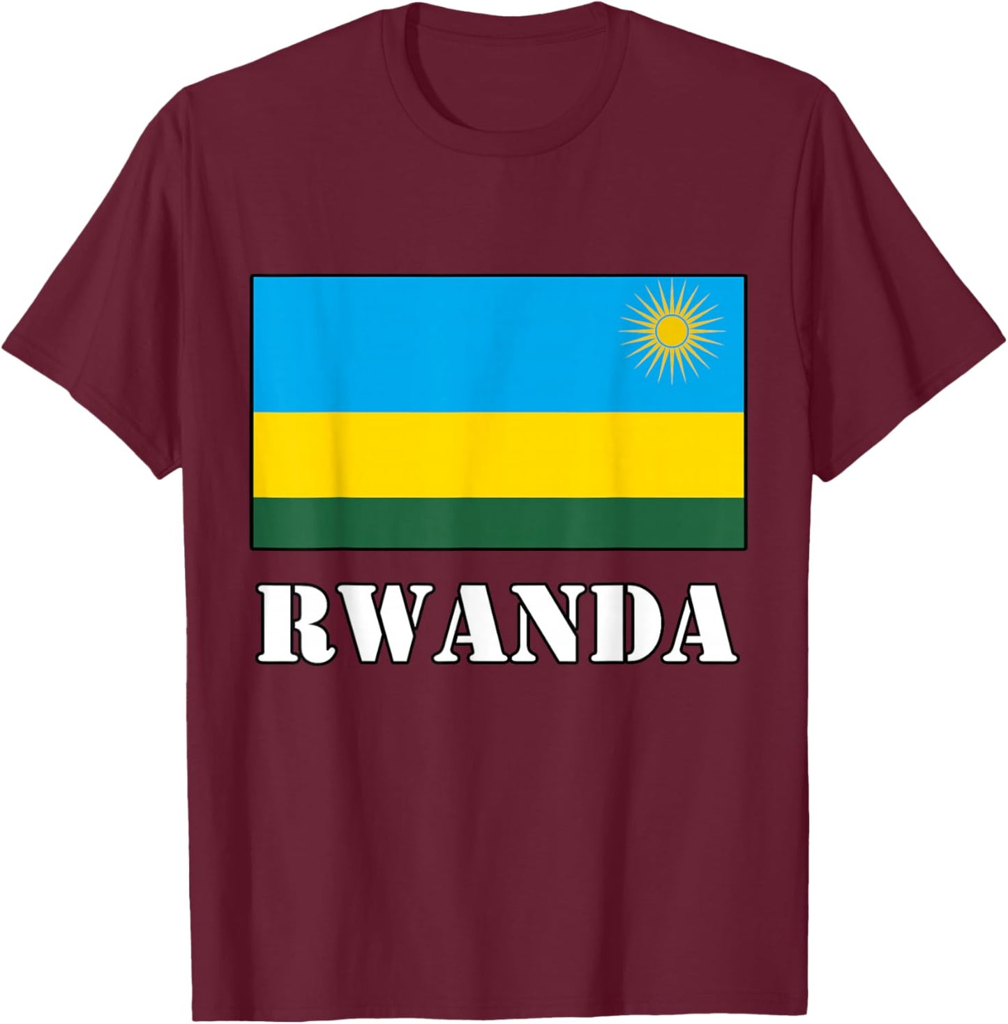 Rwanda Rwandan Roots Rwandan Pride Heritage Rwandan Flag T-Shirt - T-Shirt | Maroon