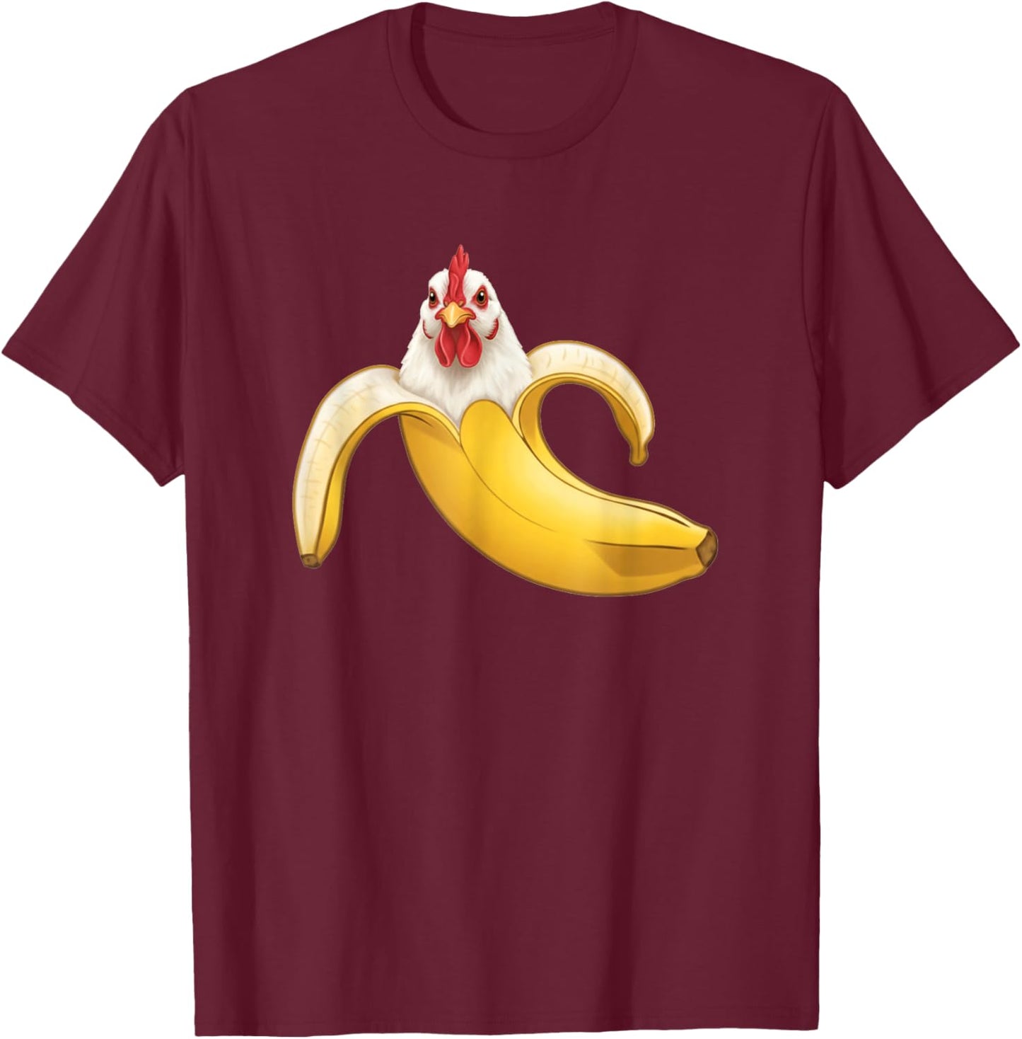 Funny Chicken Lovers Banana Boys Girls Kids T-Shirt - T-Shirt | Maroon