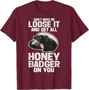 Honey Badger Honeybadger T-Shirt - T-Shirt | Maroon