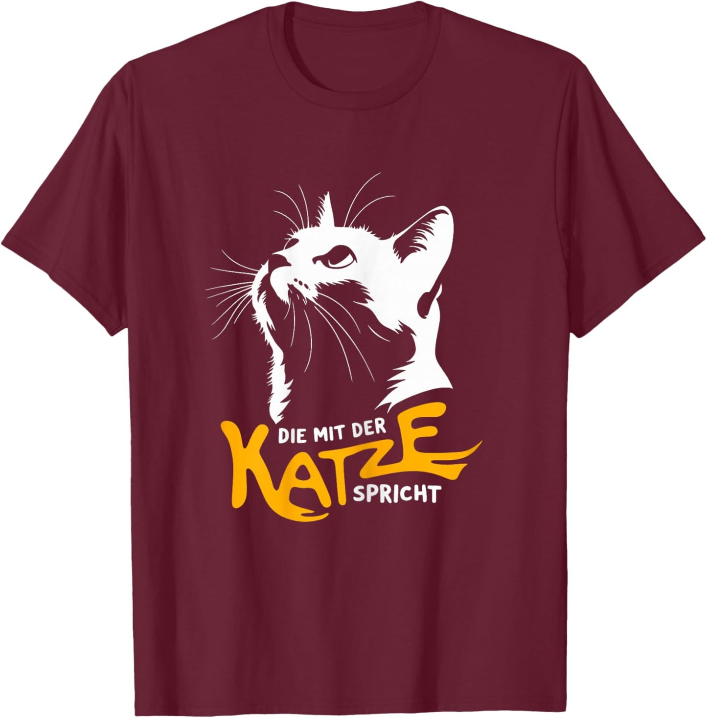 Katzenmama Spruch Damen Katze Die mit der Katze spricht T-Shirt - T-Shirt | Maroon