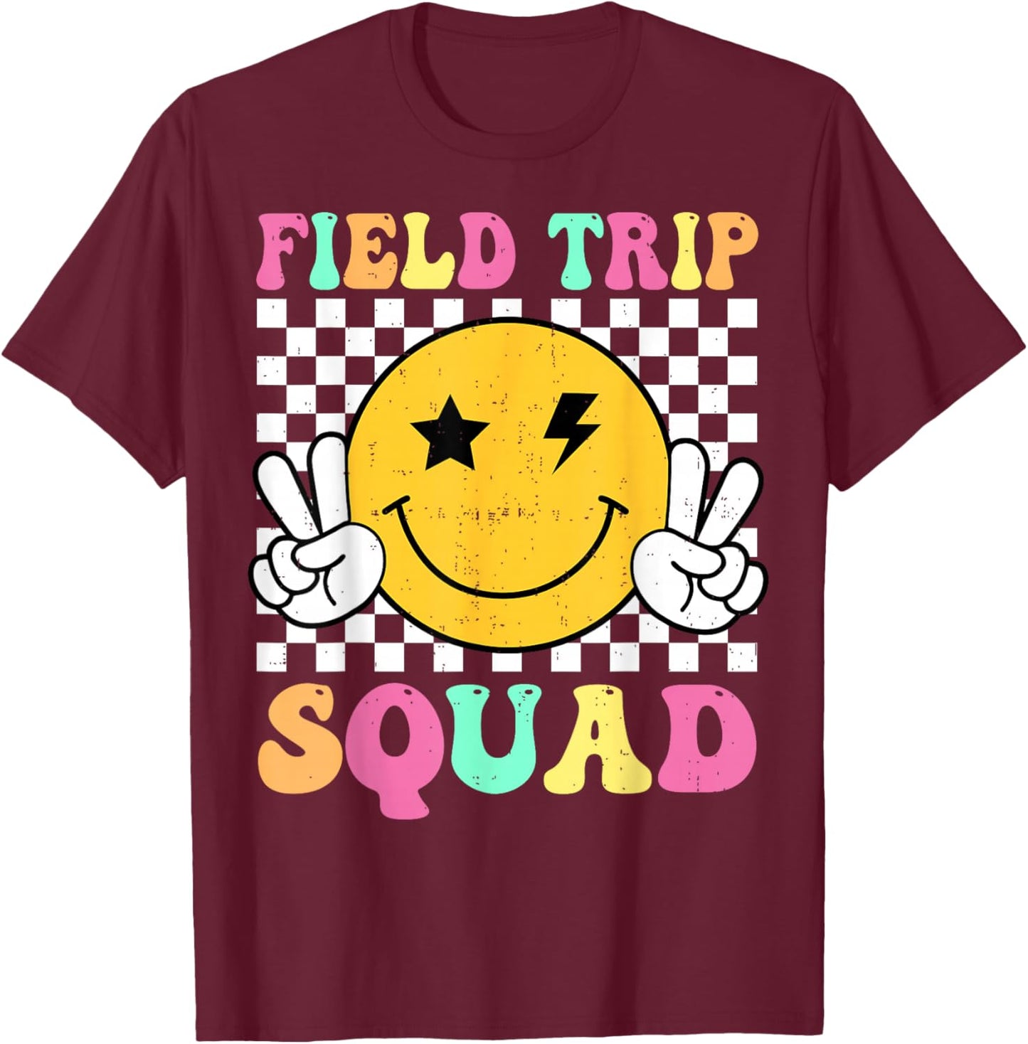 Field Trip Squad School Field Day 2026 Teacher Student Kids T-Shirt - T-Shirt | Maroon