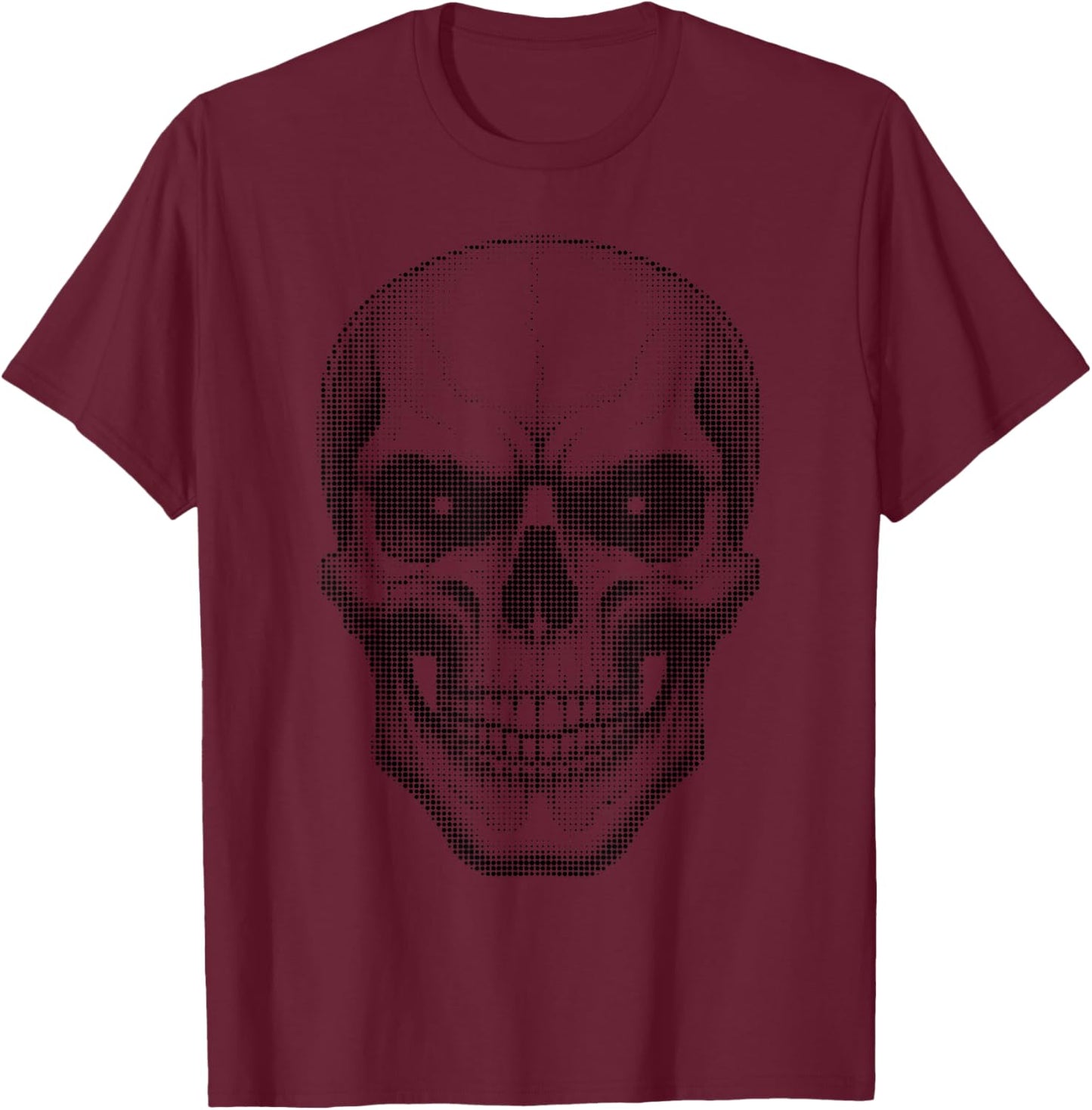 Skull - Edgy Gothic Punk Biker Design T-Shirt - T-Shirt | Maroon