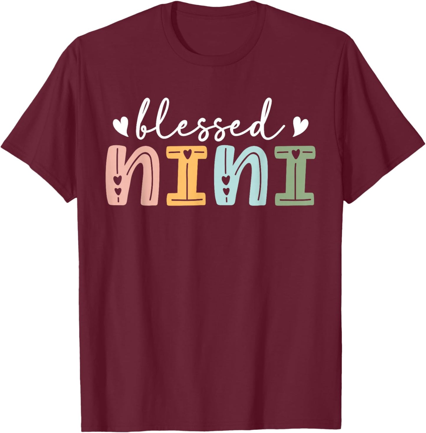 Blessed Nini Grandma Nini Grandmother T-Shirt - T-Shirt | Maroon