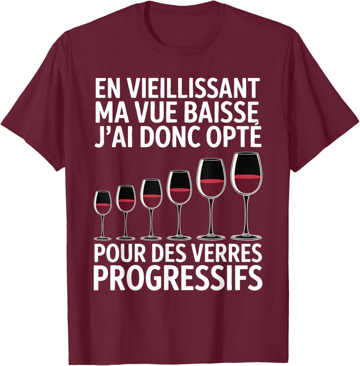 As I got older I opted for Aperitif Wine Glasses Man T-Shirt - T-Shirt | Maroon