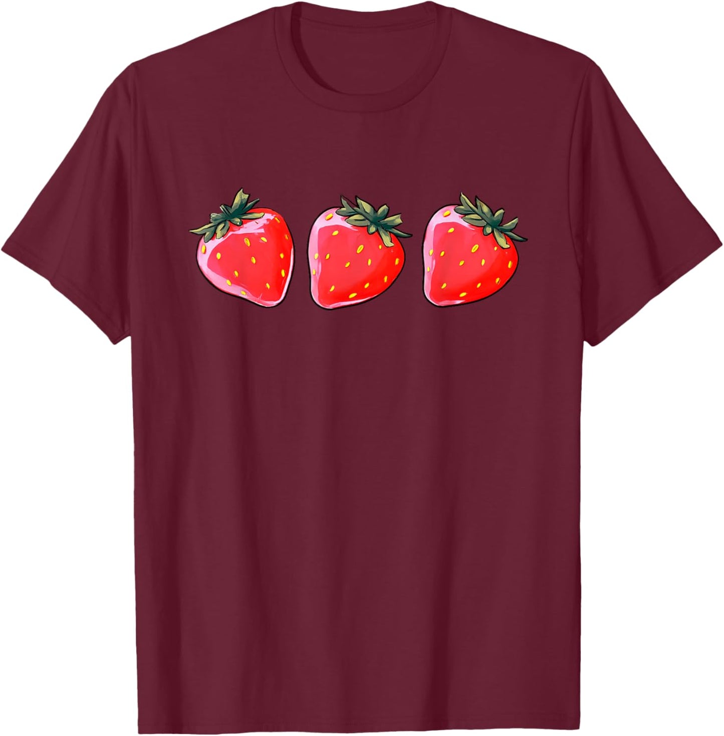 Cute Strawberry Fruit Lover Gardening T-Shirt - T-Shirt | Maroon