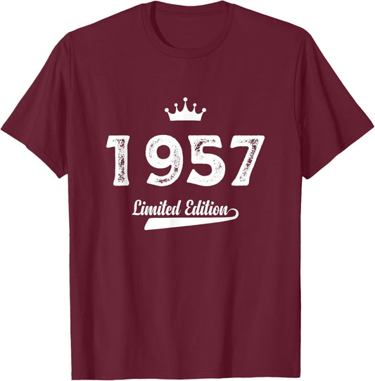 Édition Limitée 1957 Cadeau Anniversaire Homme Femme Vintage T-Shirt - T-Shirt | Maroon