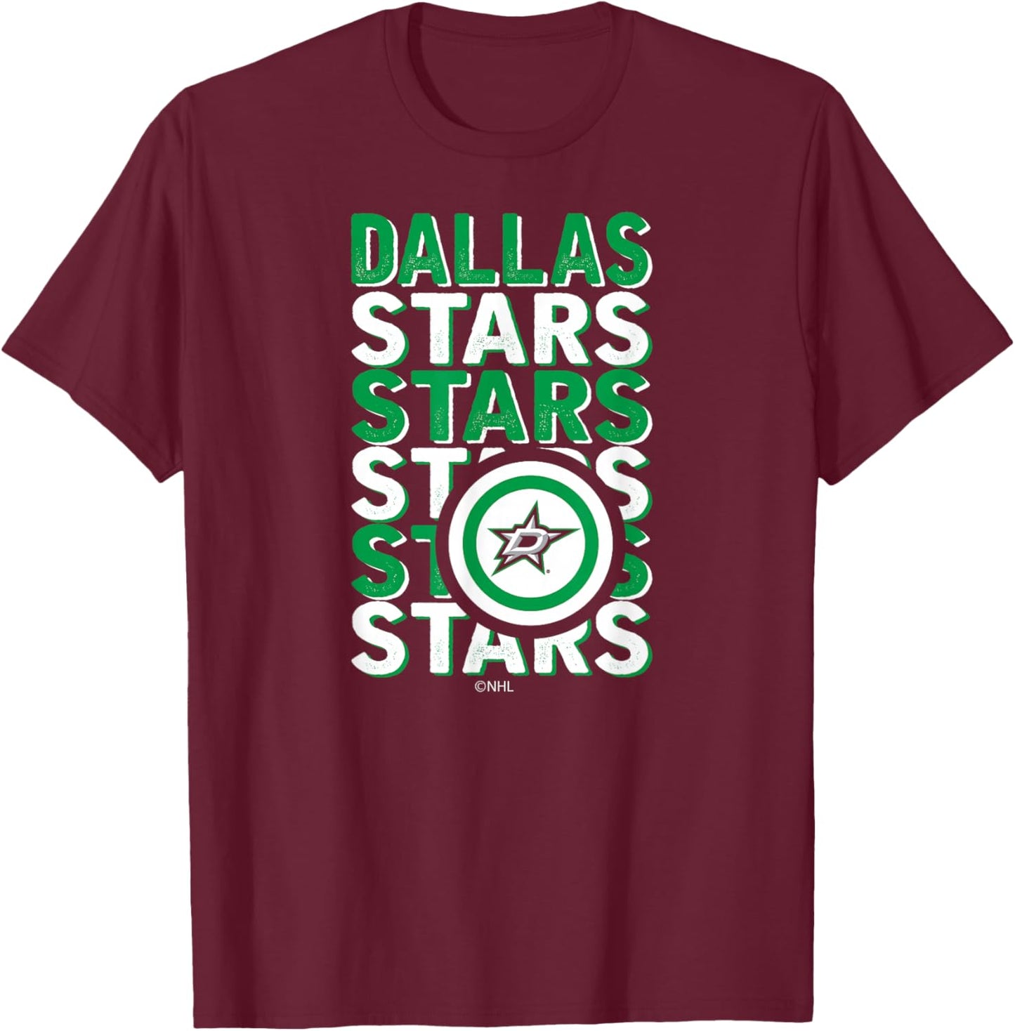 Dallas Stars Repeat Black Officially Licensed T-Shirt - T-Shirt | Maroon