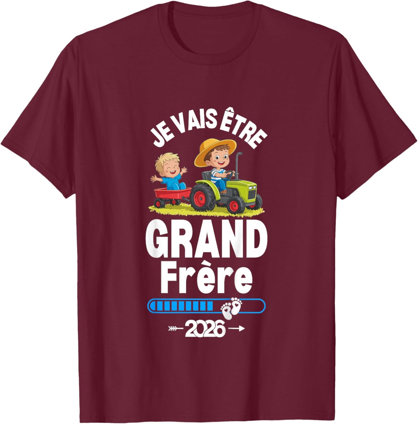 Kid I Will Be Big Brother 2026 Boy Future Big Brother Funny T-Shirt - T-Shirt | Maroon
