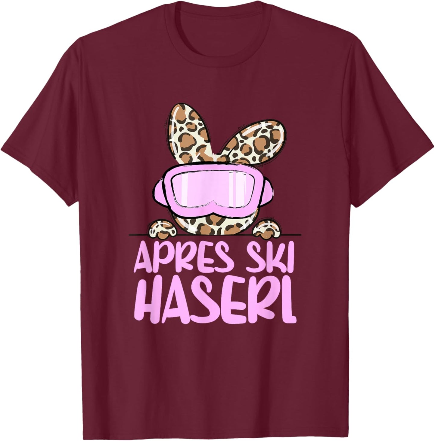 apreski Haserl, Skier Apresskiparty Leoprint T-Shirt - T-Shirt | Maroon